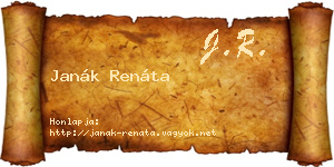 Janák Renáta névjegykártya